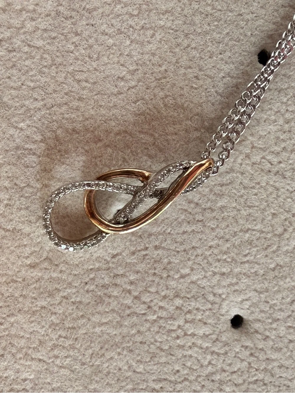 Zales diamond Two-Tone Gold & Silver Infinity Pendant Necklace - Women Jewelry